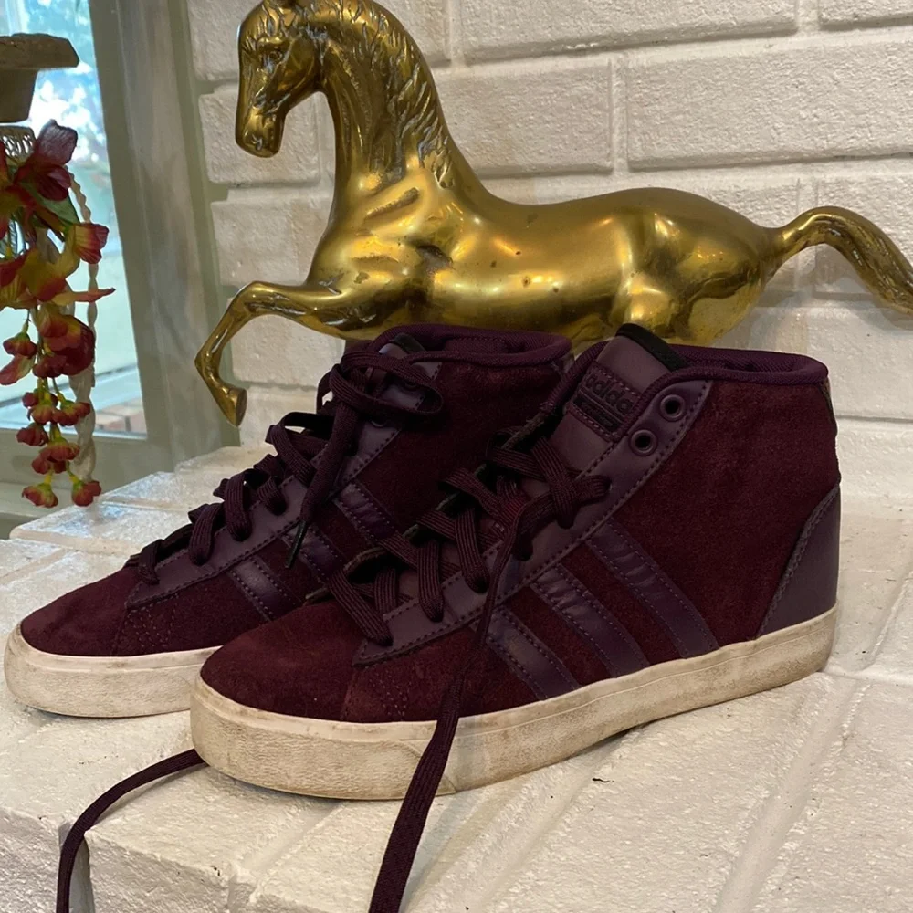 Purple Adidas neo ankle suede shoes - Picture 5 of 12